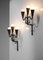 Vintage Brutalist Style Sconces in Wrought Iron, 1950, Set of 2, Image 8