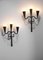 Vintage Brutalist Style Sconces in Wrought Iron, 1950, Set of 2 6