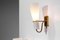 Small Swedish G203 Sconces in Brass and Opaline by Hans Bergström, 1960, Set of 2 3