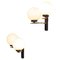 French F521 Sconces in Opaline and Brass, 1950s, Set of 2 1