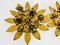 Florentiner goldene florale Einbauleuchten, 1960er, 2er Set 5