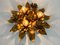 Florentiner goldene florale Einbauleuchten, 1960er, 2er Set 12