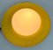 Mid-Century Yellow Metal and Opaline Glass Round Flushmount, 1960s, Image 8