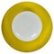 Mid-Century Yellow Metal and Opaline Glass Round Flushmount, 1960s, Image 1