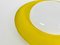 Mid-Century Yellow Metal and Opaline Glass Round Flushmount, 1960s 3