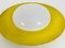 Mid-Century Yellow Metal and Opaline Glass Round Flushmount, 1960s 4