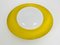 Mid-Century Yellow Metal and Opaline Glass Round Flushmount, 1960s 2