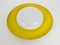 Mid-Century Yellow Metal and Opaline Glass Round Flushmount, 1960s, Image 2