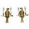 French Gilt Bronze Parrot Wall Sconces, 1970s, Set of 2 1