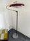 Mid-Century Italian Brass Red Acrylic Glass Reading Floor Lamp attributed to Stilux Milano, 1950s 1