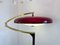 Mid-Century Italian Brass Red Acrylic Glass Reading Floor Lamp attributed to Stilux Milano, 1950s 8