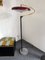 Mid-Century Italian Brass Red Acrylic Glass Reading Floor Lamp attributed to Stilux Milano, 1950s 9