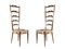 Italian Wood & Fabric High-Back Chairs from Minotti, 1950s, Set of 2, Image 1