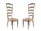 Italienische Stühle aus Holz & Stoff mit hoher Rückenlehne von Minotti, 1950er, 2er Set 1