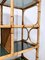 Postmodern Bamboo Bookcase with Smoked Glass Shelves & Four Stools, Italy, 1970s, Set of 5 13