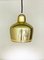 Vintage Golden Bell Pendant Lamp by Alvar Aalto for Louis Poulsen, 1960s, Image 1