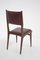 Sedie in legno e pelle rossa attribuite a Carlo De Carli, anni '50, set di 6, Immagine 4
