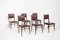 Stühle aus Holz & rotem Leder, Carlo De Carli zugeschrieben, 1950er, 6er Set 1
