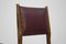 Wood and Red Leather Chairs attributed to Carlo De Carli, 1950s, Set of 6 8