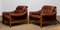 Brutalist Brazilian Brown Leather Armchairs attributed to Göte Möbler, 1970s, Set of 2 4