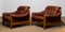 Brutalist Brazilian Brown Leather Armchairs attributed to Göte Möbler, 1970s, Set of 2, Image 4