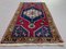 Petit Tapis Vintage en Laine Rouge et Bleue 3