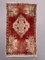 Small Vintage Turkish Red & Beige Wool Rug 1