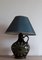 Vintage Table Lamp with Green Glazed Ceramic Base, 1970s, Image 2