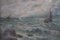 P. Sacchetto, Seascape, 1940s, Oil on Masonite, Framed, Image 8