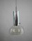 Vintage Hanging Lamp in Glass with Chrome Cylinder from the Glashütte Limburg, 1970s 2