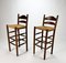 Modernist Barstools with Wicker, 1960s, Set of 2 2