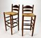 Modernist Barstools with Wicker, 1960s, Set of 2 1