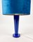 Lámpara de mesa posmoderna en azul, años 80, Imagen 2