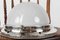 Lampada da soffitto in vetro opalino placcato in argento di Gec, anni '30, Immagine 7