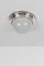 Lampada da soffitto in vetro opalino placcato in argento di Gec, anni '30, Immagine 4