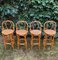 Cane and Webbing Bar Stools, 1970s, Set of 4 3