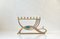 Israeli Brass Menorah Chanukah Candleholder with Turquoise Stone from Tamar, 1960s 1