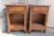 Rustic Oak Nightstands, 1980s, Set of 2 3