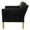 Black Aniline Leather 2321 Armchair by Børge Mogensen for Fredericia, 1990s 3