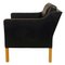 Black Aniline Leather 2321 Armchair by Børge Mogensen for Fredericia, 1990s, Image 3