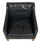 Black Aniline Leather 2321 Armchair by Børge Mogensen for Fredericia, 1990s 2
