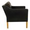 Black Aniline Leather 2321 Armchair by Børge Mogensen for Fredericia, 1990s 4