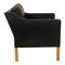 Black Aniline Leather 2321 Armchair by Børge Mogensen for Fredericia, 1990s, Image 4