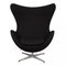 Fauteuil Egg Christianhavn en Tissu Noir par Arne Jacobsen pour Fritz Hansen 1