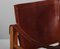 Patinated Saddle Leather Safari Armchair & Ottoman from Aaage Bruru & Son, 1960s, Set of 2, Image 8