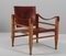 Patinated Saddle Leather Safari Armchair & Ottoman from Aaage Bruru & Son, 1960s, Set of 2, Image 5