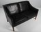 Black Leather Model 2208 Sofa attributed to Børge Mogensen for Fredericia 2