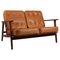 Cognac Aniline Leather Model 233 Sofa attributed to Hans J. Wegner for Getama, 1960s, Image 1