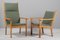 Highback and Lowback Model GE284 Armchairs attributed to Hans J. Wegner for Getama, 1990s, Set of 2 1