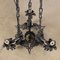 Neo-Gothic Wrought Iron Chandelier, Italy, 20th Century 10